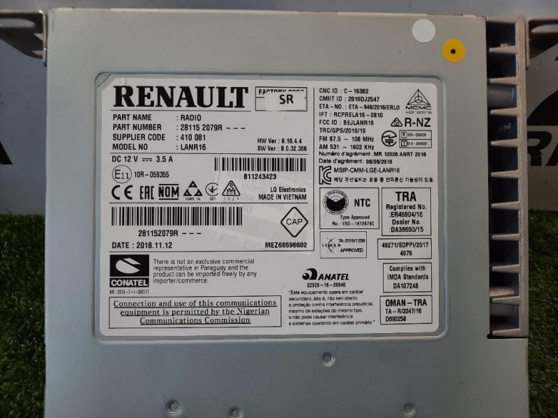 Navigatore Satellitare 28115 2079R Renault Mégane IV 2016