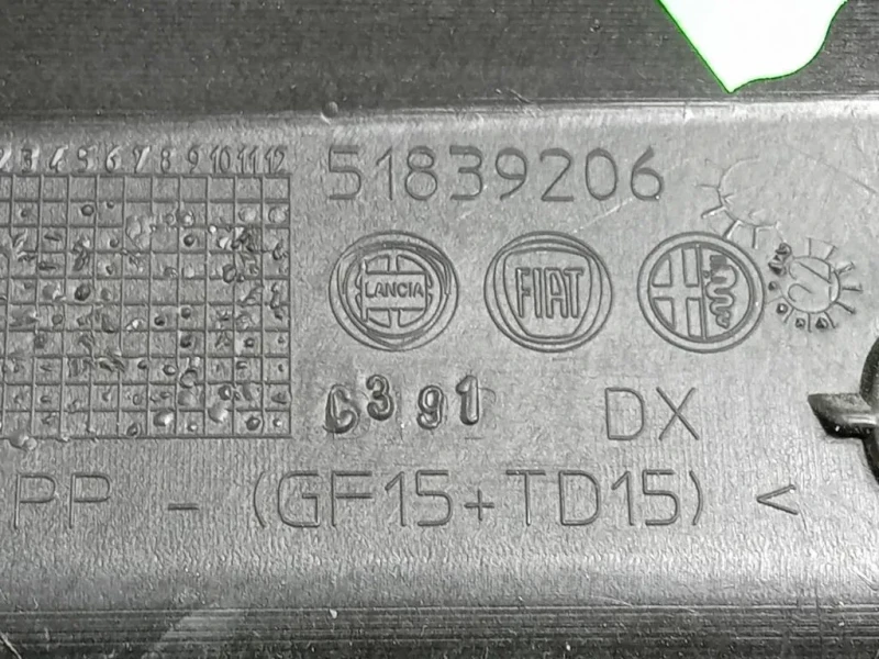 Staffa Sostegno Estparaurti POST DX 51839206 Lancia Ypsilon III 2011