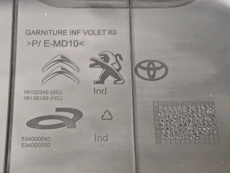 Pannello Copertura Portello POST 98102346 Toyota Proace CITY 2019