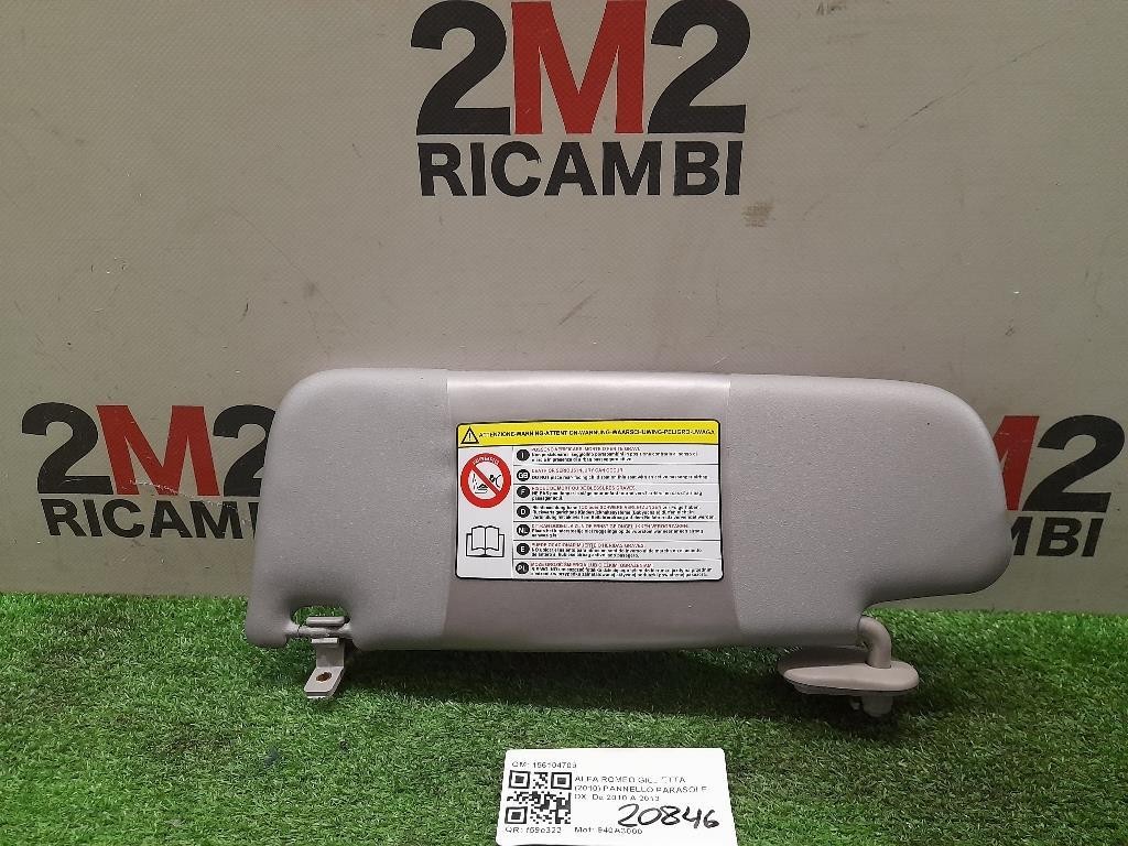 Pannello Parasole DX 156104709 Alfa Romeo Giulietta 2010