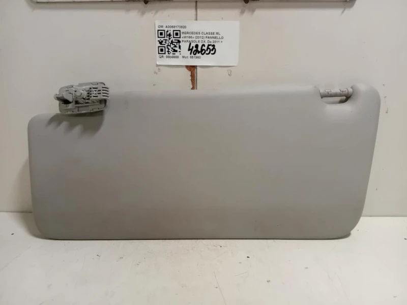 Pannello Parasole DX A0068173920 Mercedes Classe ML W166 2012
