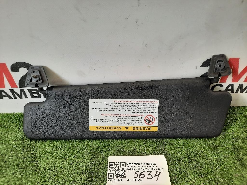 Pannello Parasole DX PARASOLE Mercedes Classe SLK R170 1997