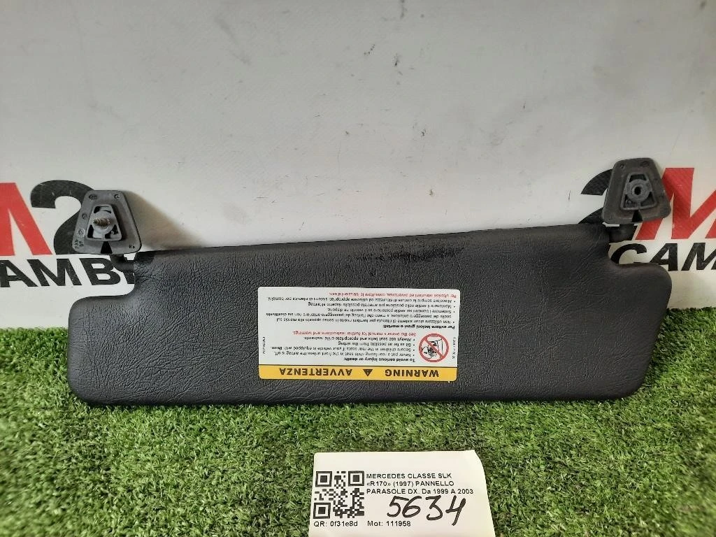 Pannello Parasole DX PARASOLE Mercedes Classe SLK R170 1997