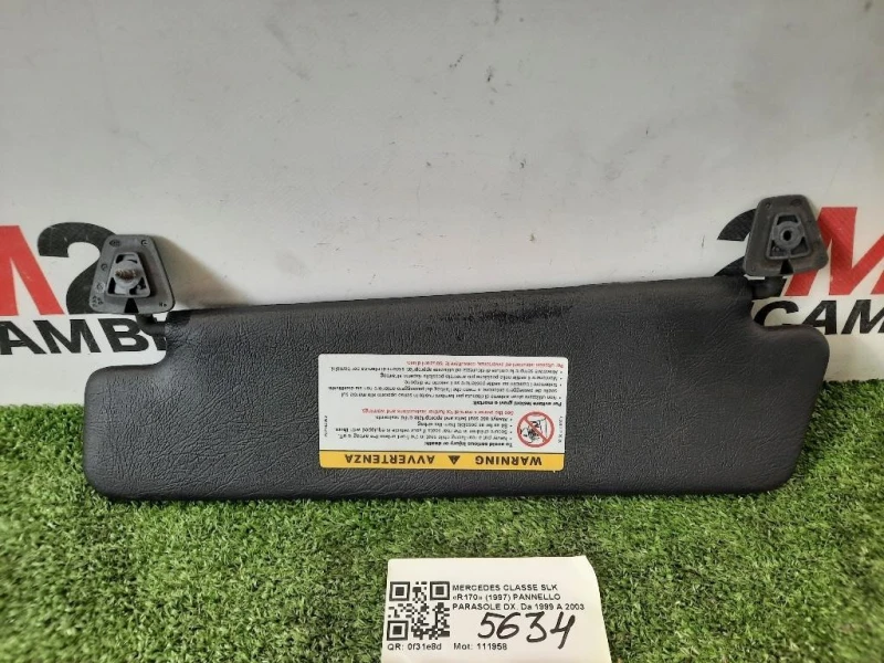 Pannello Parasole DX PARASOLE Mercedes Classe SLK R170 1997