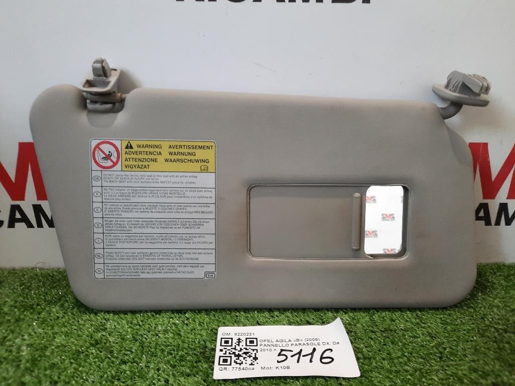 Pannello Parasole DX 9220231 Opel Agila B 2008