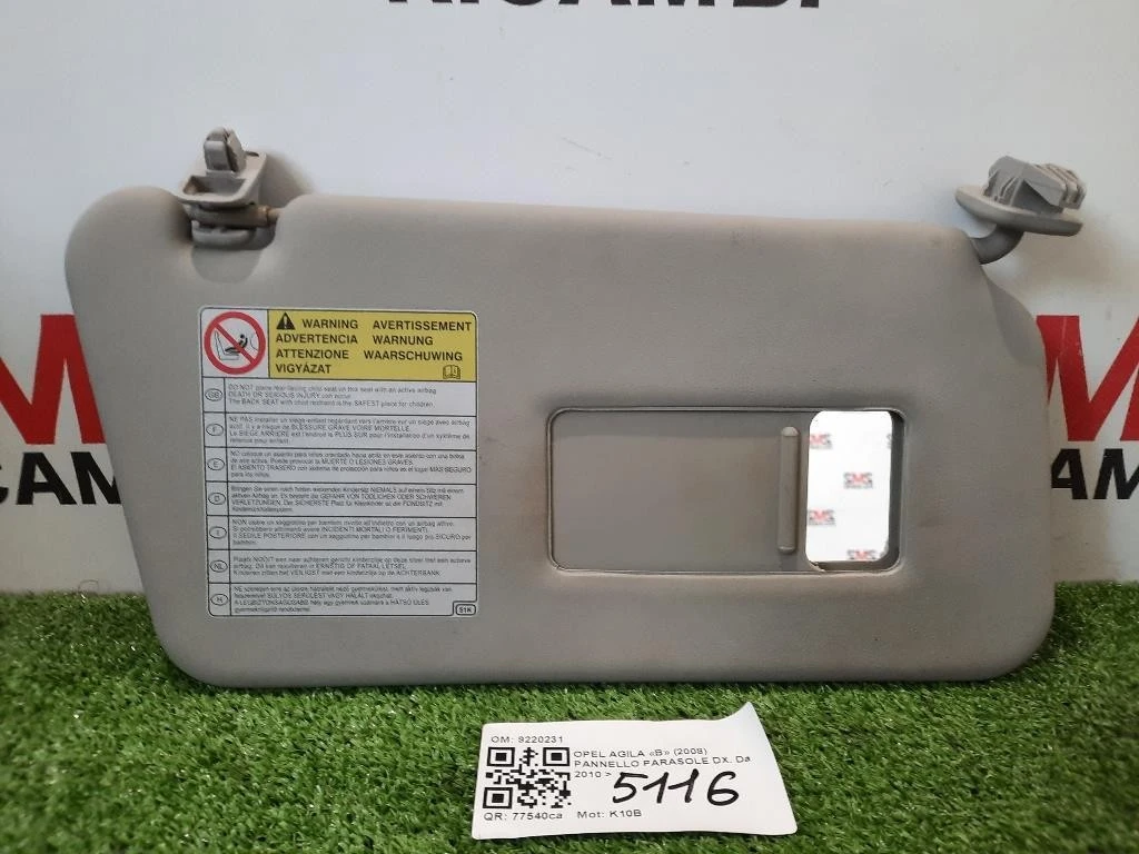 Pannello Parasole DX 9220231 Opel Agila B 2008