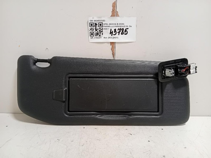 Pannello Parasole DX 98265223ZD Opel Mokka B 2020