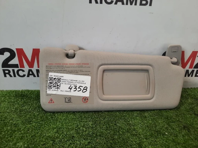 Pannello Parasole DX 964001446R Renault Mégane III SW 2009