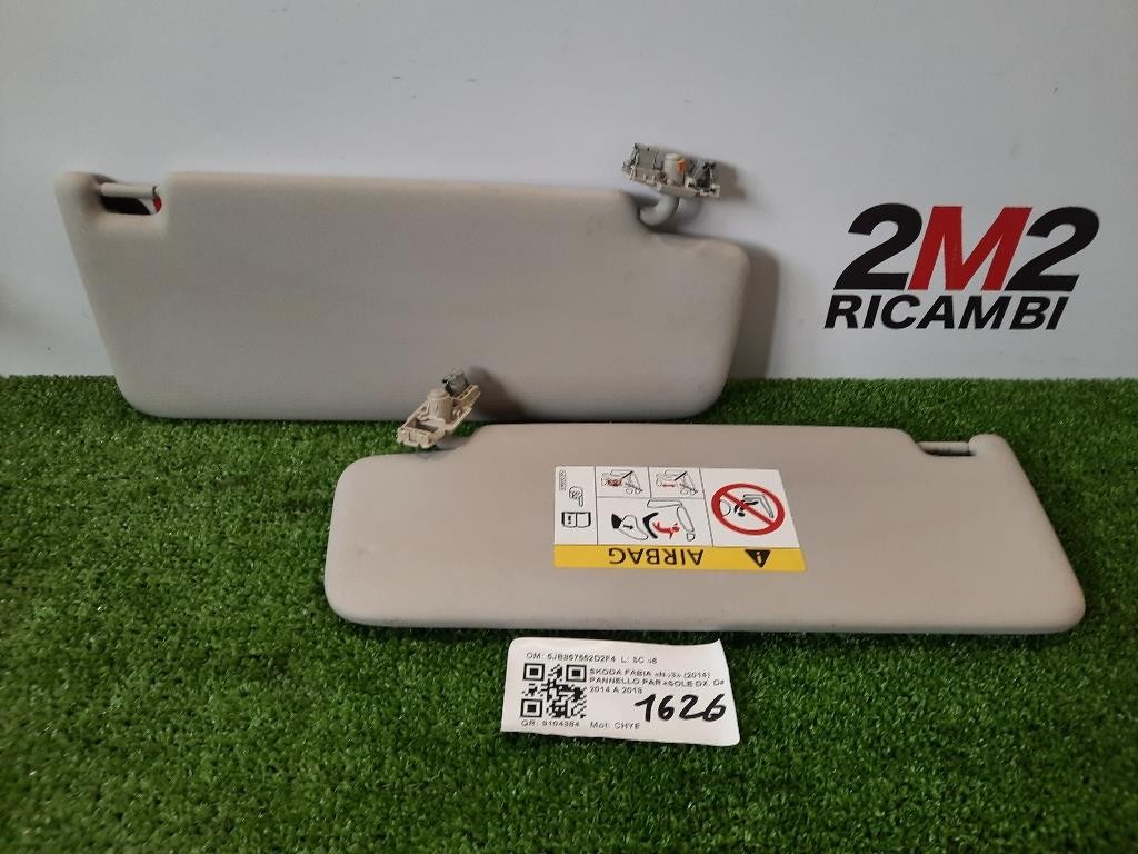 Pannello Parasole DX 5JB857552D2F4 Skoda Fabia NJ3 2014