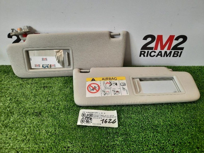 Pannello Parasole DX 5JB857552D2F4 Skoda Fabia NJ3 2014