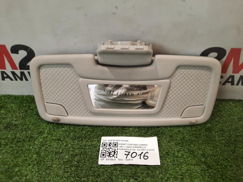 Pannello Parasole DX A4518100210C24A Smart Fortwo Cabrio 451 2007