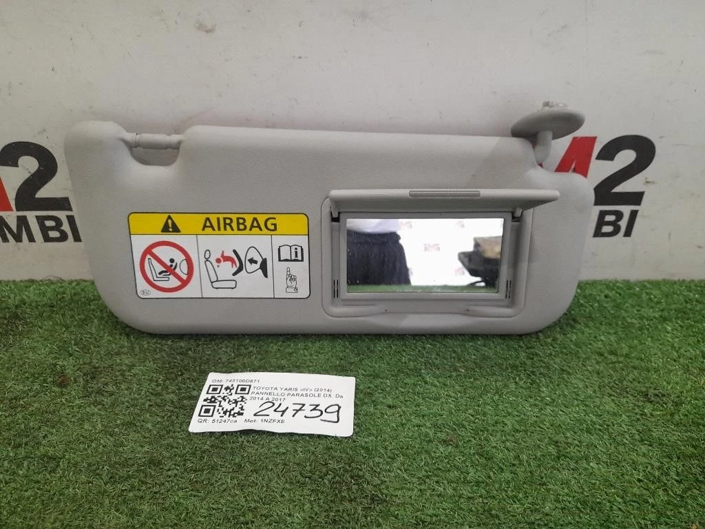 Pannello Parasole DX 743100D671 Toyota Yaris IV 2014