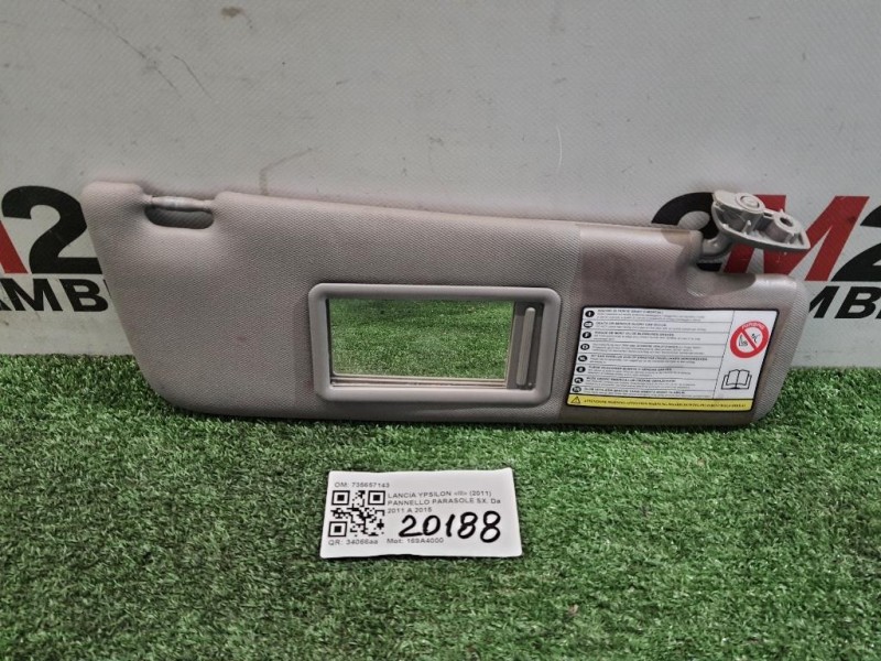 Pannello Parasole SX 735657143 Lancia Ypsilon III 2011