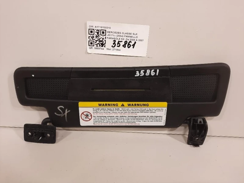 Pannello Parasole SX A1718100310 Mercedes Classe SLK R171 2004