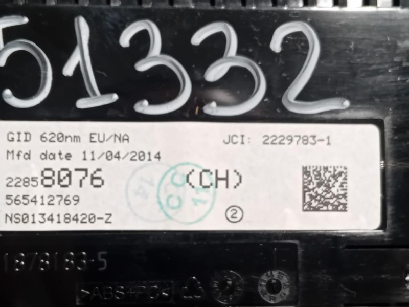 Display Check Control 22858076 Opel Astra J 2012