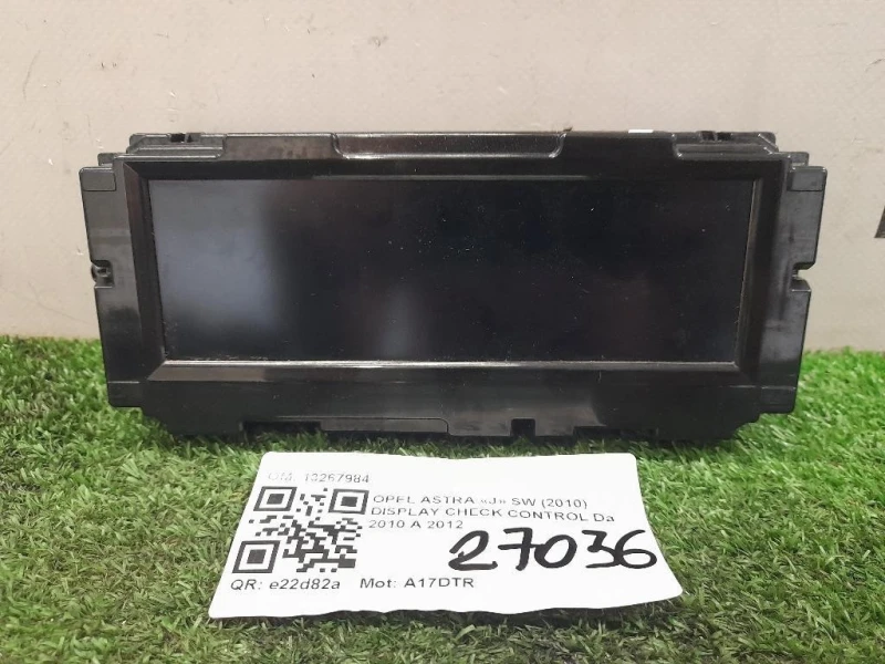Display Check Control 13267984 Opel Astra J SW 2010