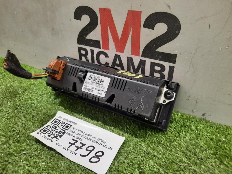 Display Check Control 9666483680 Peugeot 3008 I 2009