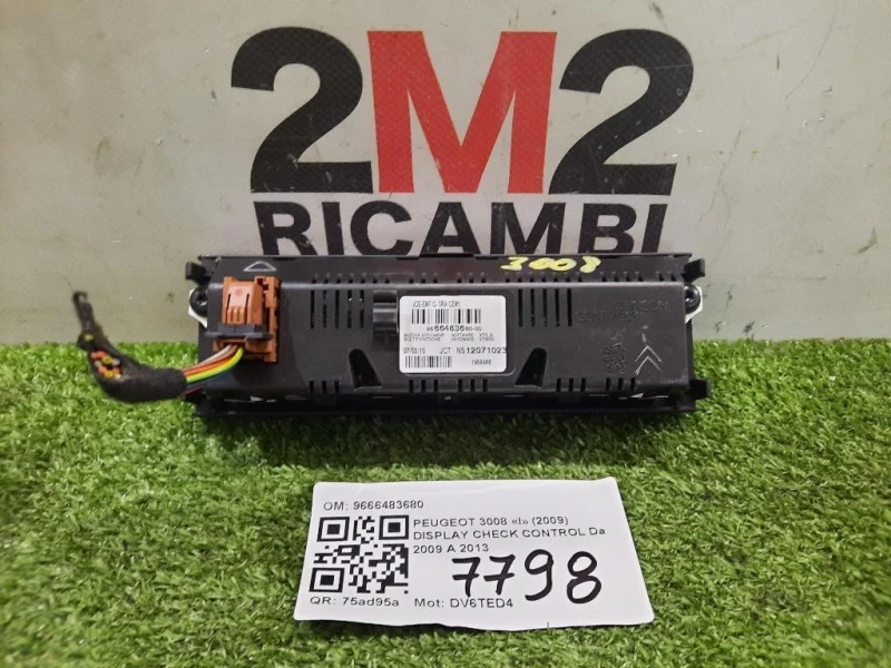 Display Check Control 9666483680 Peugeot 3008 I 2009