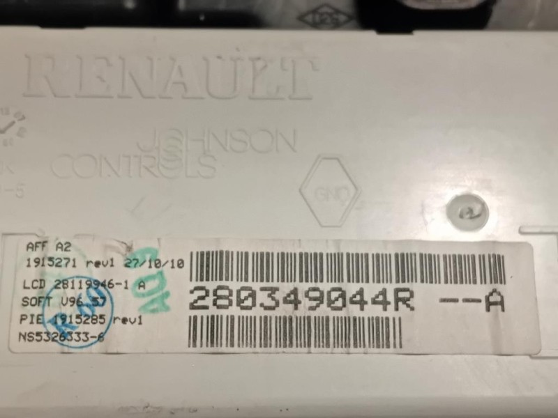 Display Check Control 280349044R Renault Mégane III 2009