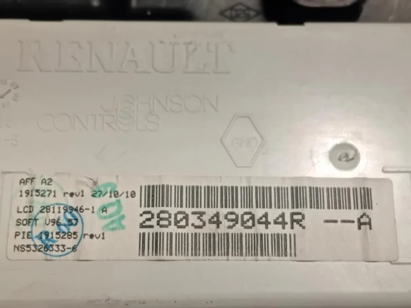 Display Check Control 280349044R Renault Mégane III 2009