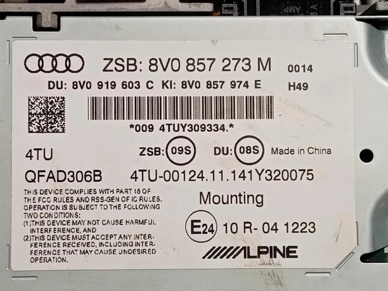 Display DI Navigazione 8V0 857 273 Audi A3 8VA Sportback 2012