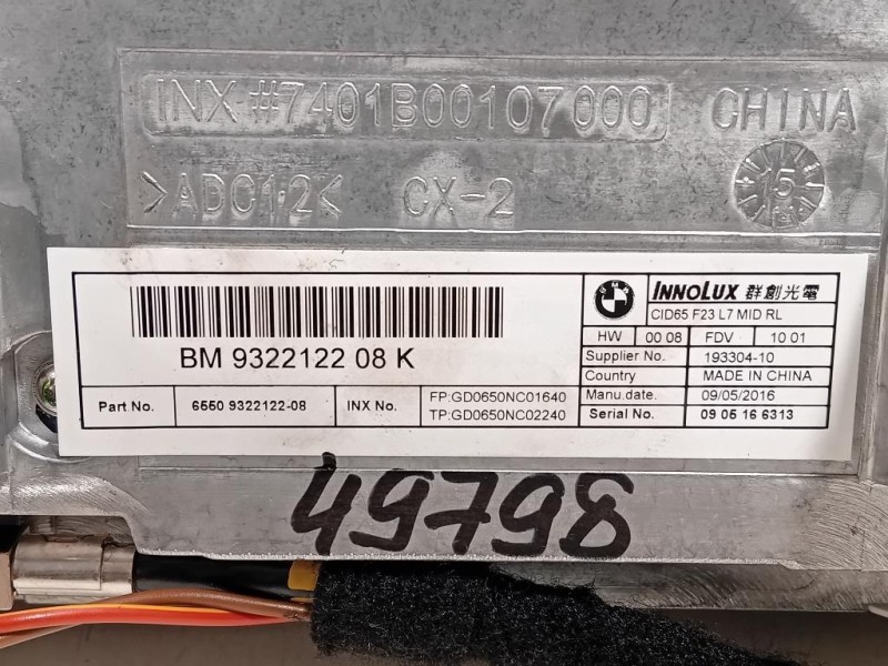 Display DI Navigazione 932212208 Bmw Serie 1 F20 Berlina 2015