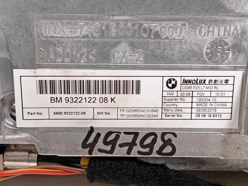 Display DI Navigazione 932212208 Bmw Serie 1 F20 Berlina 2015