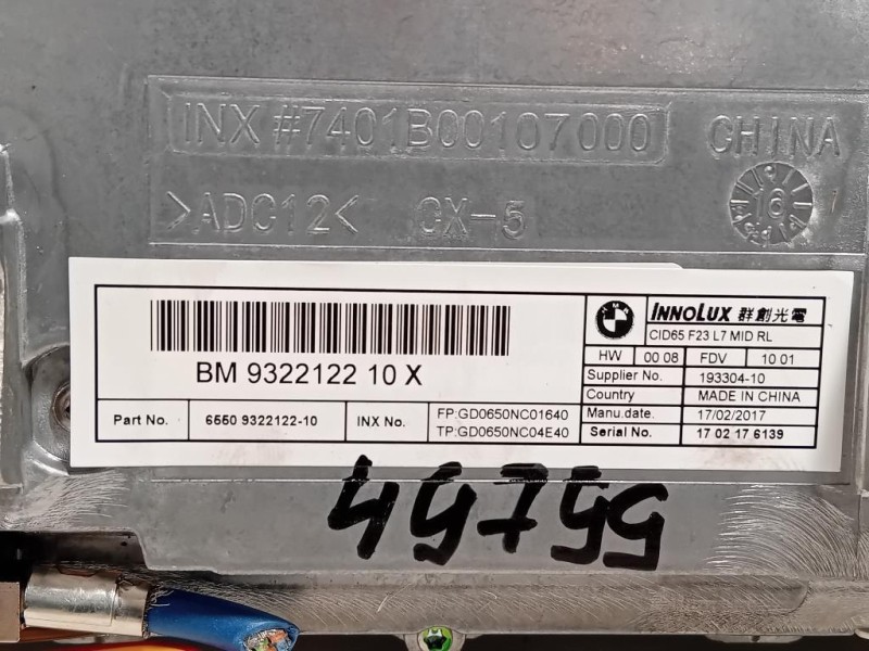 Display DI Navigazione 932212210 Bmw Serie 1 F20 Berlina 2015