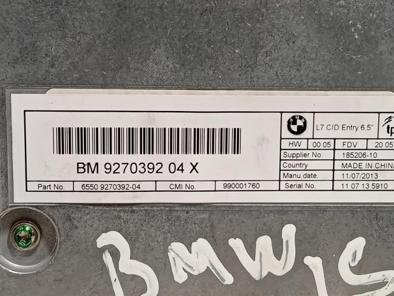 Display DI Navigazione 65509270392 65 Bmw Serie 1 F20 Berlina 2015
