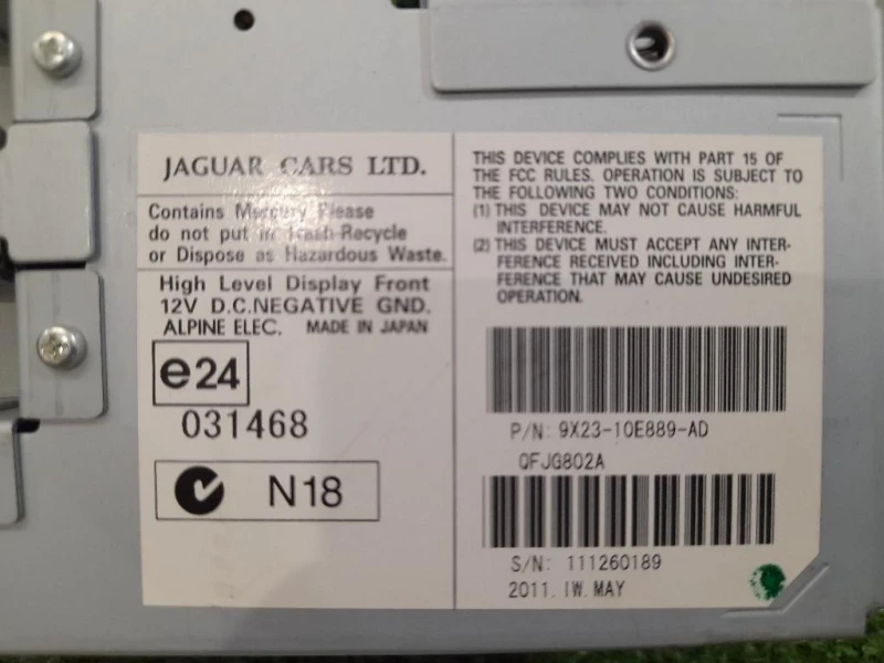 Display DI Navigazione 9X2310E889AD Jaguar XF I 2008