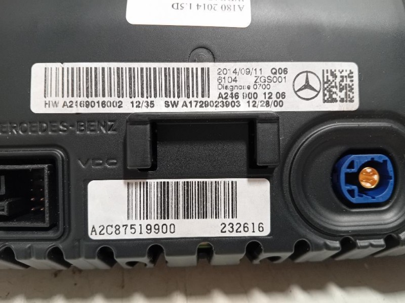 Display DI Navigazione A2469001206 Mercedes Classe A W176 2013