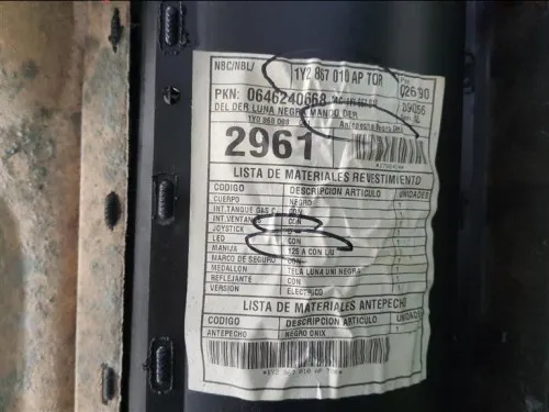 Pannello Rivestimento Porta ANT DX 1Y2867010AP Volkswagen NEW Beetle I Cabrio 2002