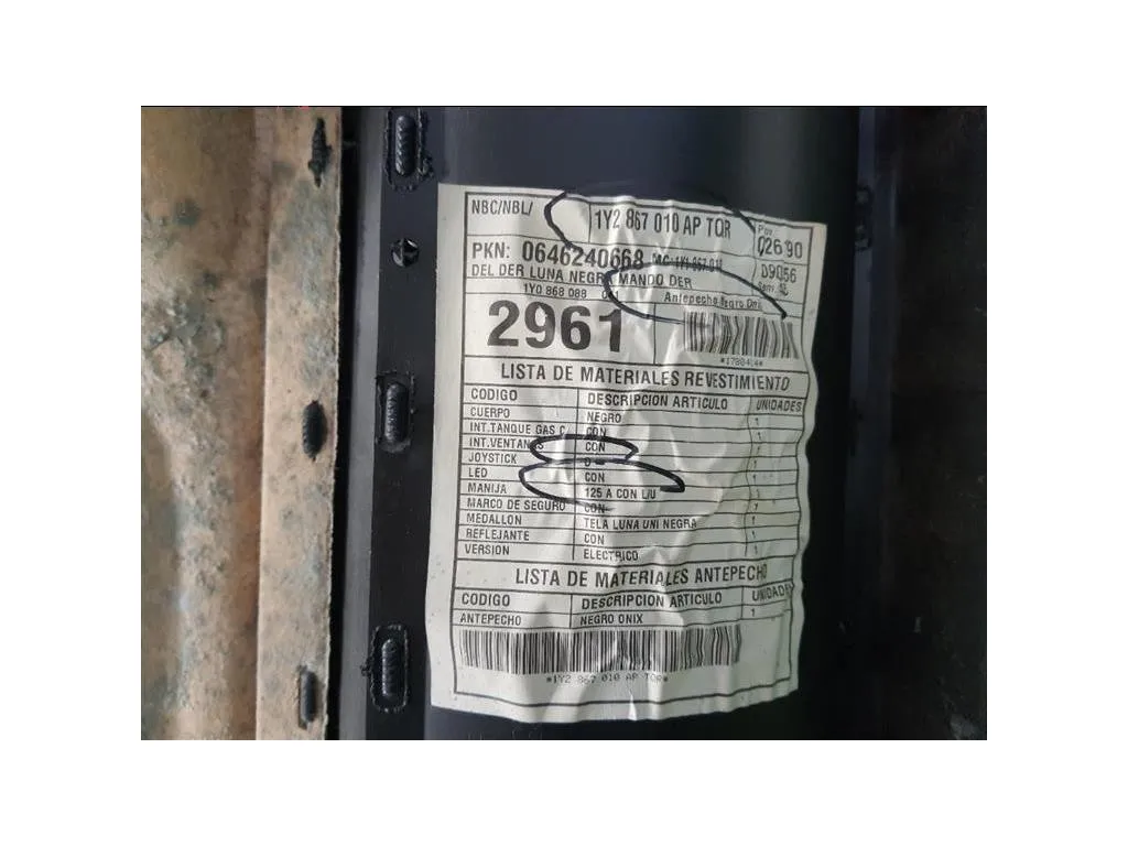 Pannello Rivestimento Porta ANT DX 1Y2867010AP Volkswagen NEW Beetle I Cabrio 2002