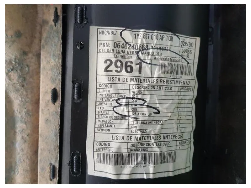 Pannello Rivestimento Porta ANT DX 1Y2867010AP Volkswagen NEW Beetle I Cabrio 2002