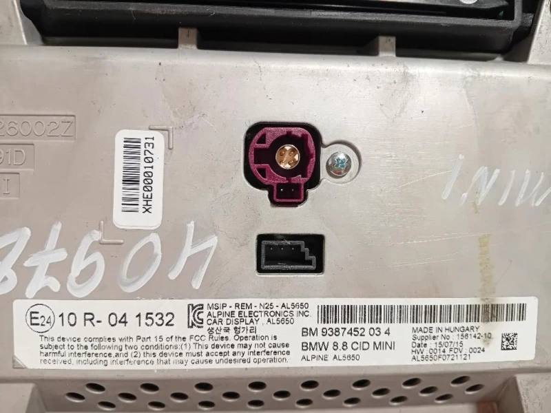 Display DI Navigazione 61319354505-02 Mini MINI Cooper F56 2014