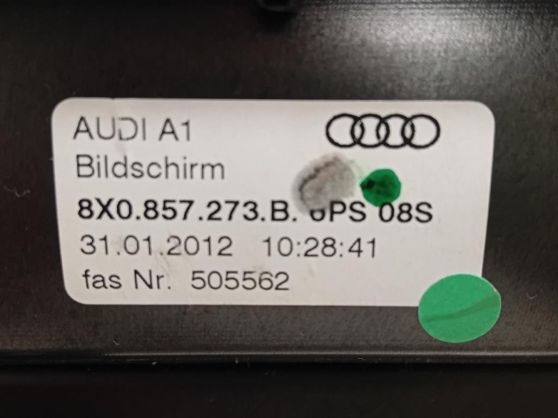 Display Multimediale 8X0857273B Audi A1 8XA Sportback 2012