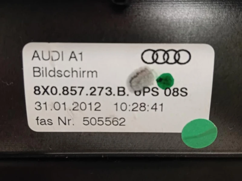Display Multimediale 8X0857273B Audi A1 8XA Sportback 2012