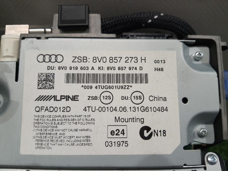 Display Multimediale 8V0857273H Audi A3 8V1 2012