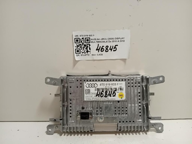 Display Multimediale 8T0 919 603 F Audi A4 8K2 2008