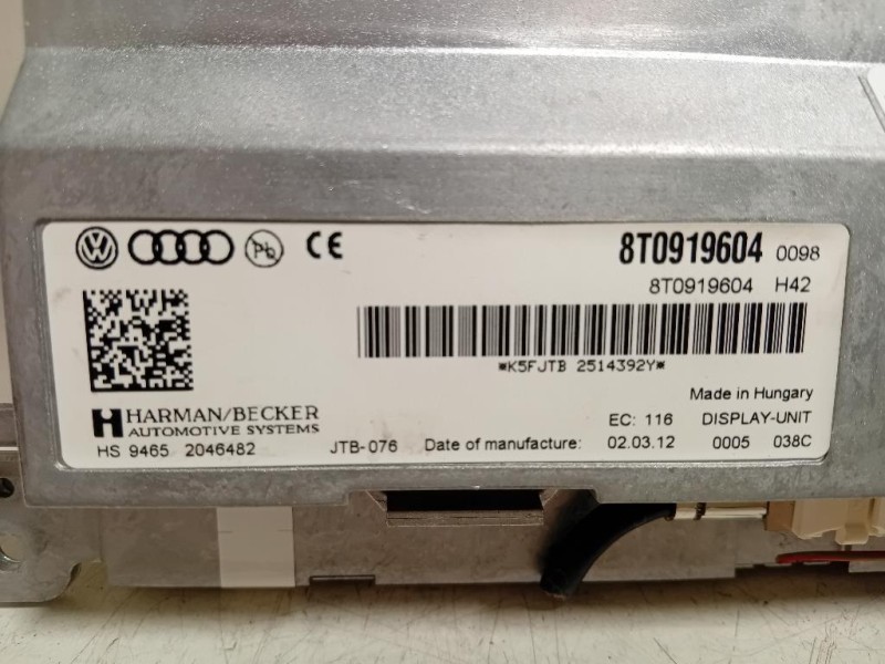Display Multimediale 8T0 919 604 Audi A4 8K2 2012