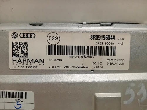 Display Multimediale 8R0 919 604 AA Audi A5 8TA Sportback 2012