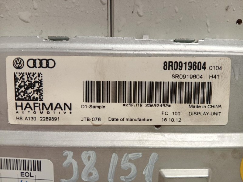 Display Multimediale 8R0919604 Audi Q5 8RB 2012