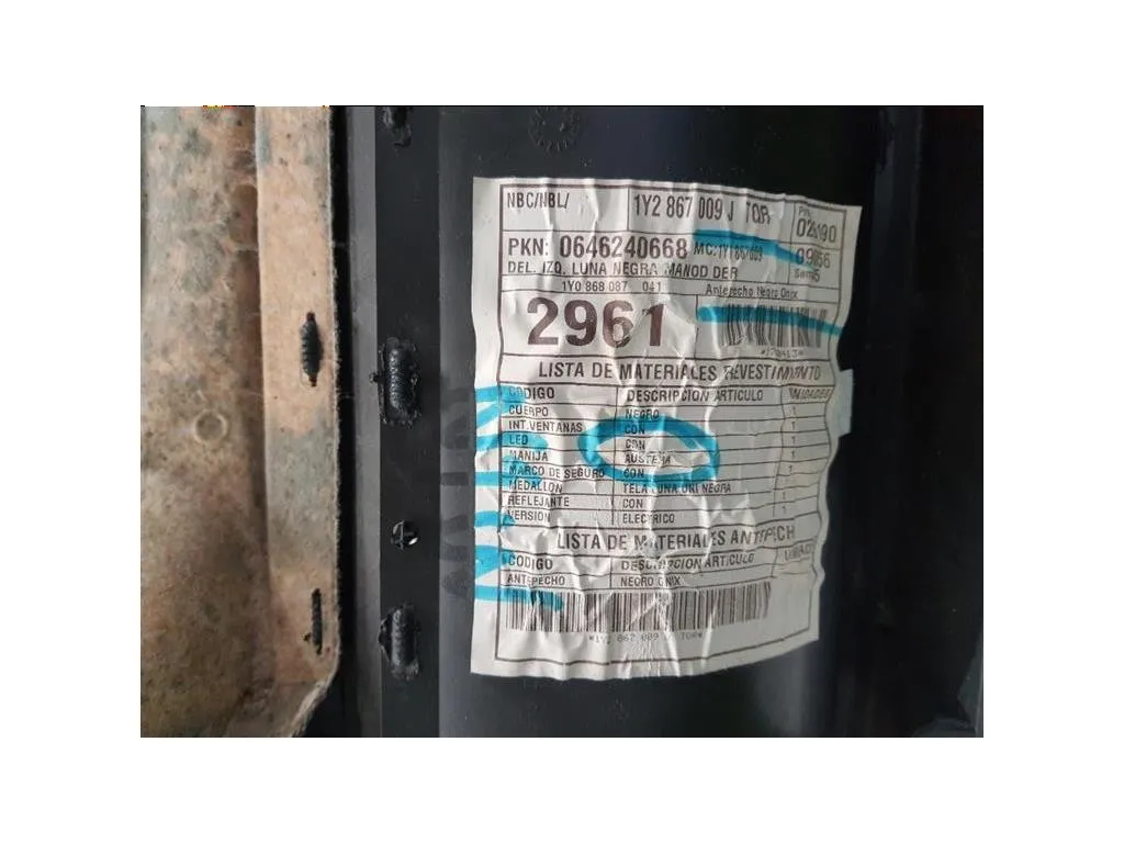 Pannello Rivestimento Porta ANT SX 1Y2867009J Volkswagen NEW Beetle I Cabrio 2002