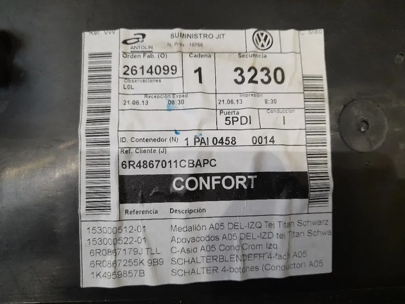 Pannello Rivestimento Porta ANT SX 2G4867011ABNUQ Volkswagen POLO VII 2017