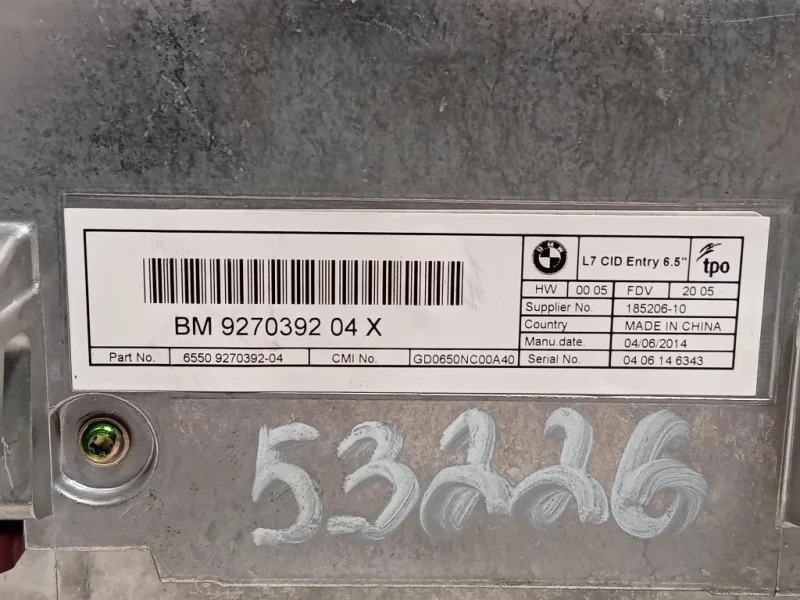 Display Multimediale 9270392 04 Bmw Serie 1 F20 Berlina 2012