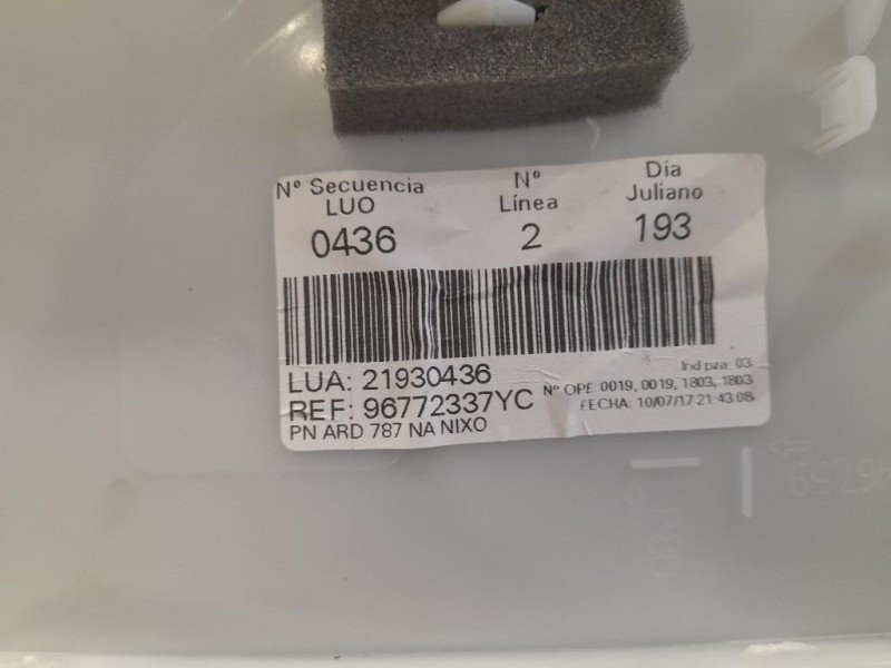 Pannello Rivestimento Porta POST DX 96772337YC Citroen C4 Grand Picasso II 2016