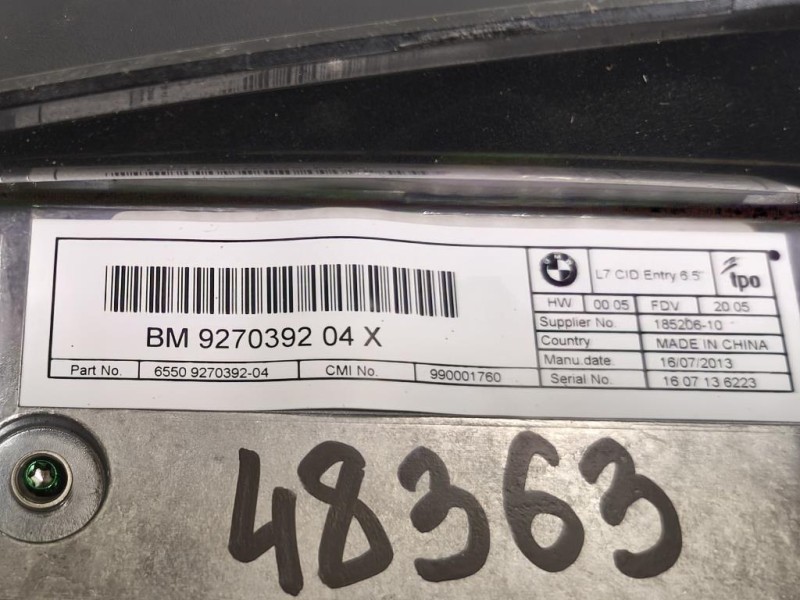 Display Multimediale 927039204 Bmw Serie 1 F20 Berlina 2015