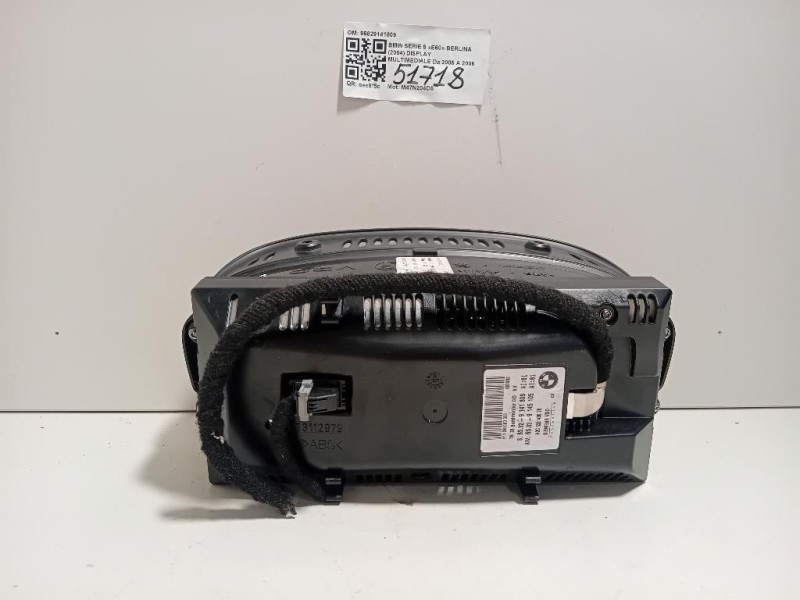 Display Multimediale 65829141809 Bmw Serie 5 E60 Berlina 2004