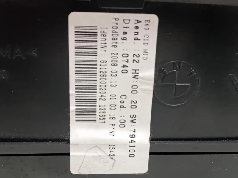 Display Multimediale 9151975 Bmw Serie 5 E60 Berlina 2004