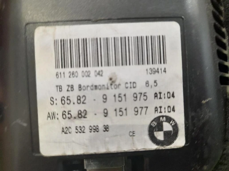 Display Multimediale 65829151975 Bmw Serie 5 E60 Berlina 2004